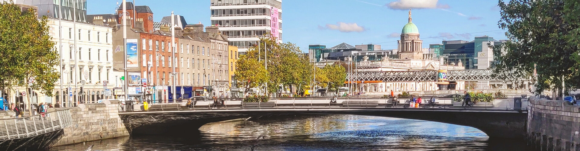 Dublin's River Liffey and cityscape.